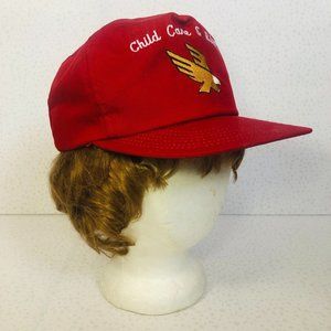 VTG 90s Red Child Care RJ Reynolds Tobacco Cigarettes Snapback Ball Cap Dad Hat